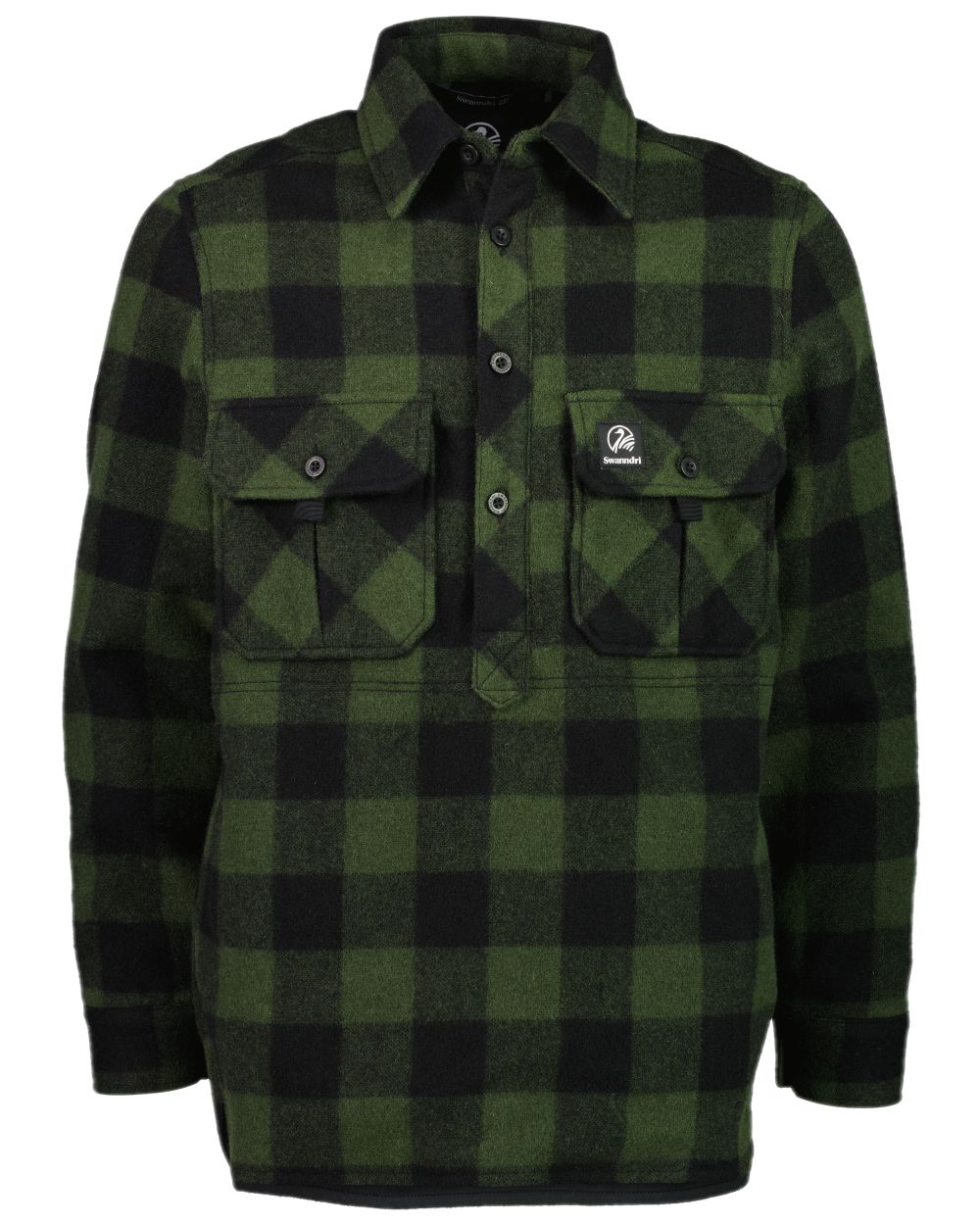 Olive Black Check Coloured Swanndri Mens Ranger Extreme V2 on white background 