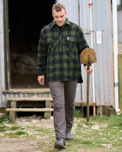 Olive Black Check Coloured Swanndri Mens Ranger Extreme V2 on outdoor background 