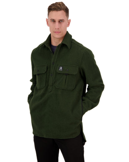 Olive Coloured Swanndri Mens Ranger Extreme V2 on white background 
