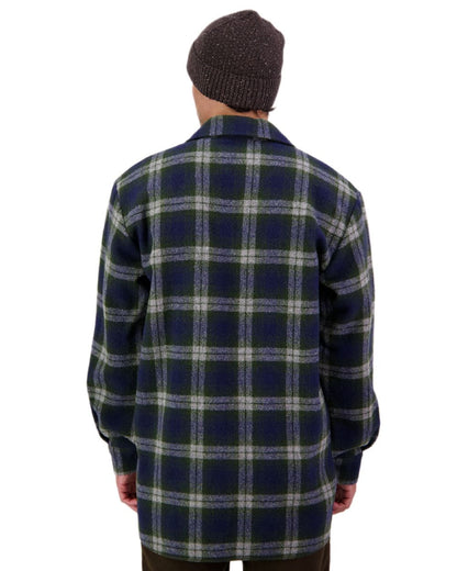 Thornton Check Coloured Swanndri Mens Ranger Wool Zip Front Bushshirt on white background 