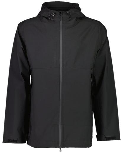 Black Coloured Swanndri Mens Swanson Rain Jacket on white background 