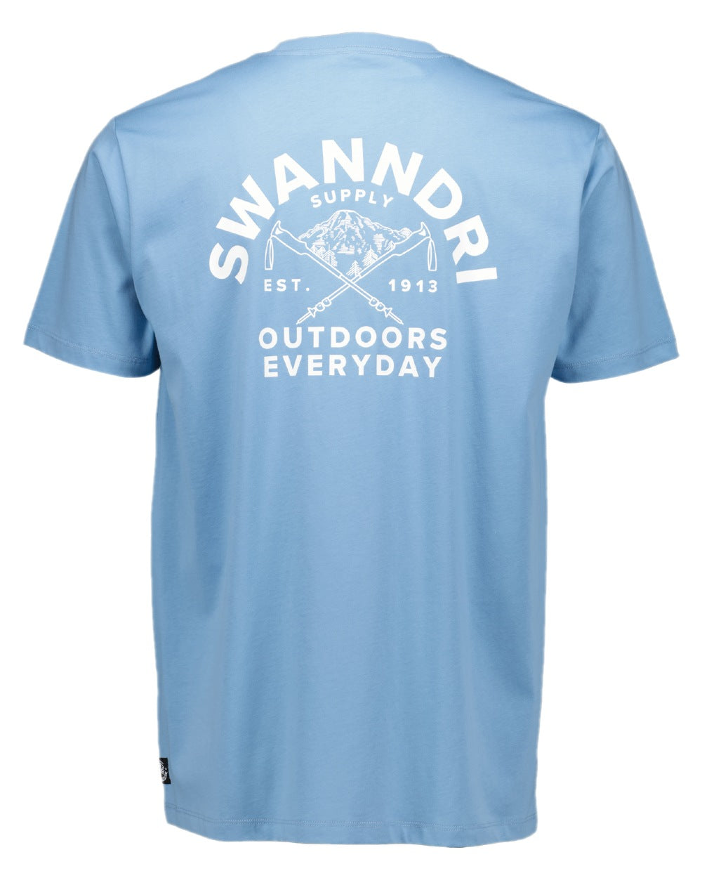 Smoke Blue White Coloured Swanndri Mens Trails Printed T-Shirt on white background 