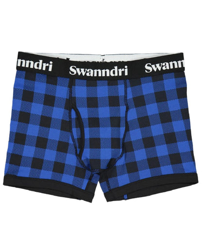 Blue Black Check Coloured Swanndri Mens Underwear on white background 