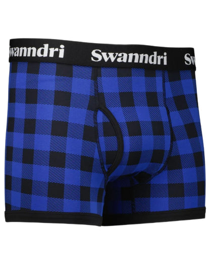 Blue Black Check Coloured Swanndri Mens Underwear on white background 