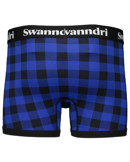 Blue Black Check Coloured Swanndri Mens Underwear on white background 
