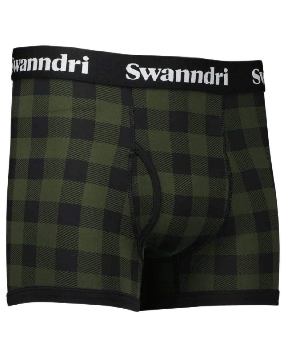 Olive Black Check Coloured Swanndri Mens Underwear on white background 