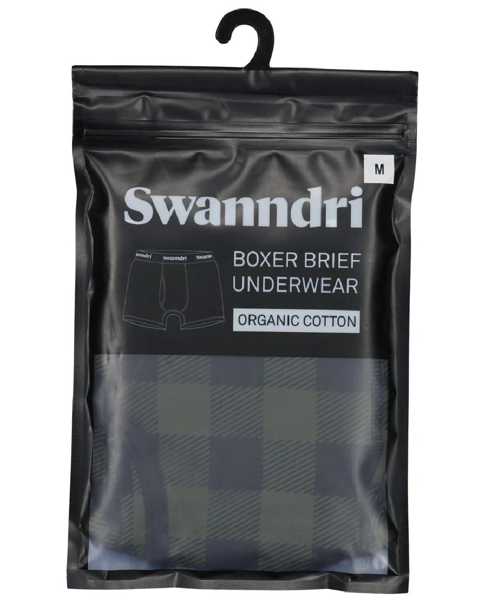 Olive Black Check Coloured Swanndri Mens Underwear on white background 