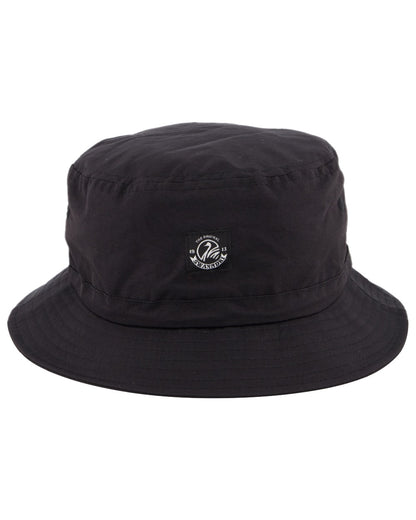 Black Coloured Swanndri Murrays Bay V2 Bucket Hat on white background 