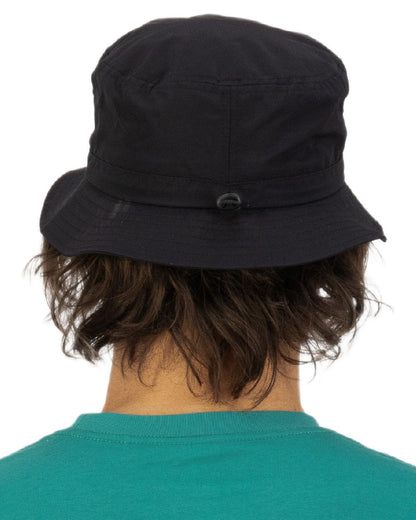 Black Coloured Swanndri Murrays Bay V2 Bucket Hat on white background 