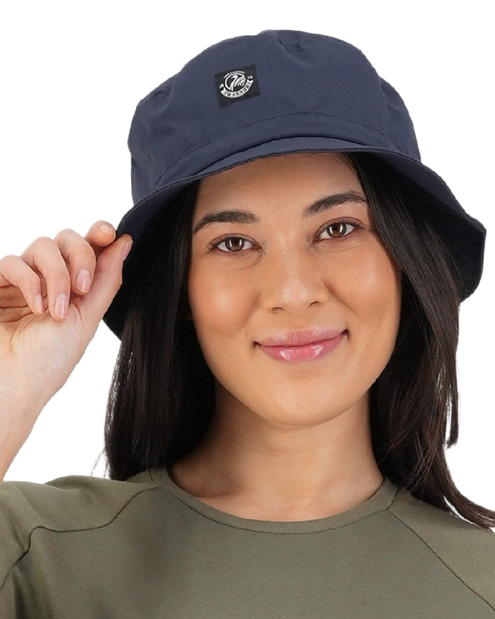 Navy Coloured Swanndri Murrays Bay V2 Bucket Hat on white background 