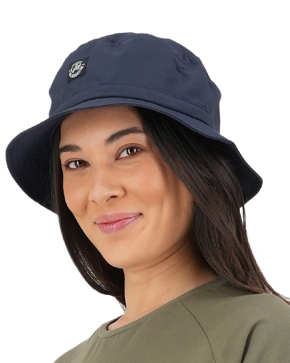 Navy Coloured Swanndri Murrays Bay V2 Bucket Hat on white background 