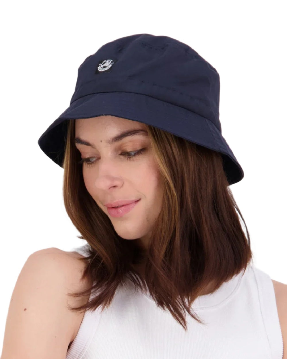 Navy Coloured Swanndri Murrays Bay V3 Hat on white background 
