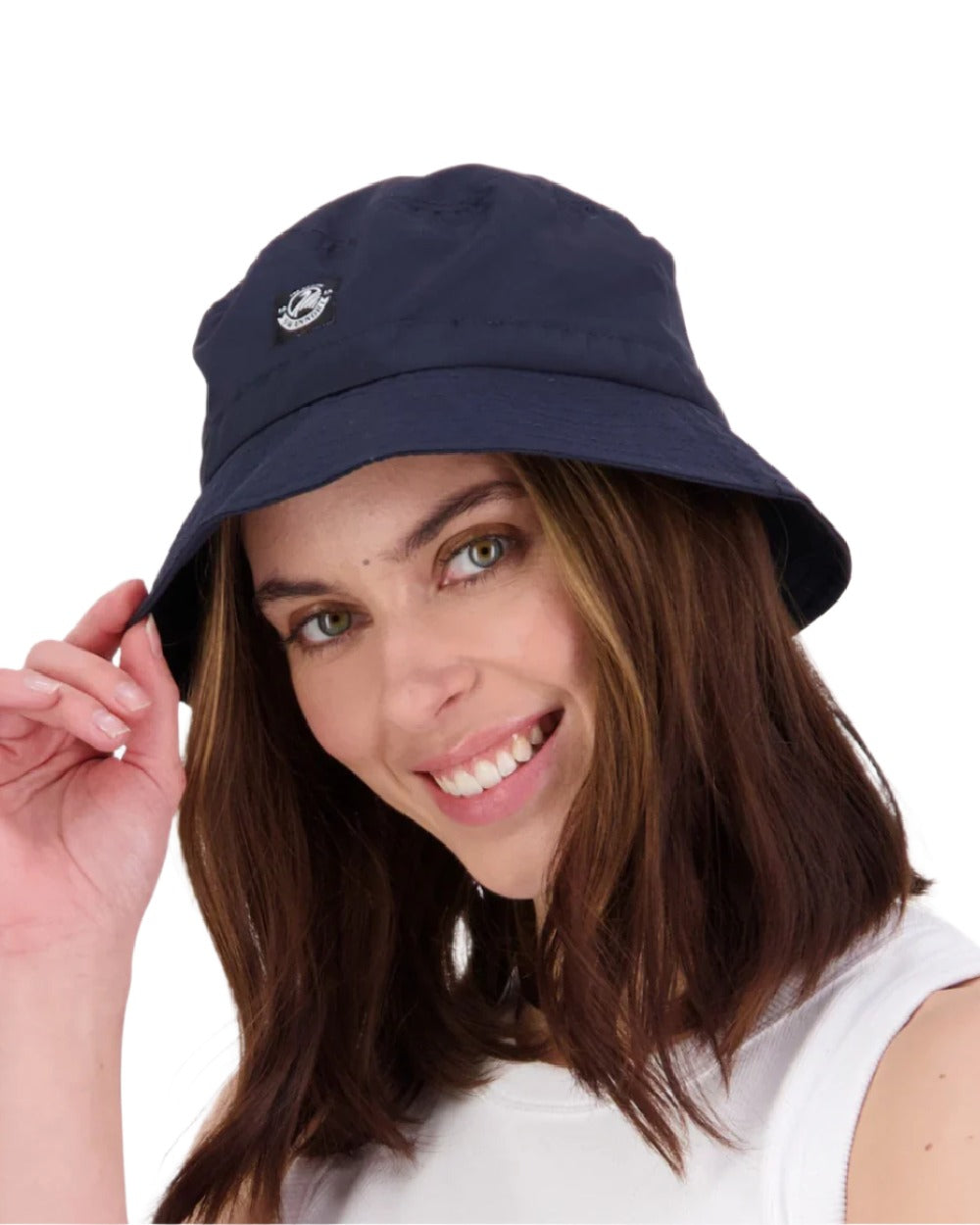 Navy Coloured Swanndri Murrays Bay V3 Hat on white background 
