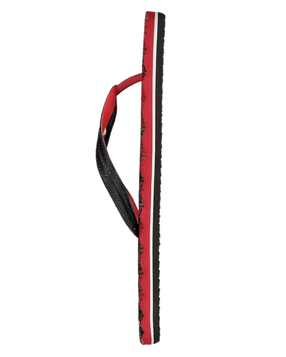 Red Black Check Coloured Swanndri Swanndal Jandal on white background 