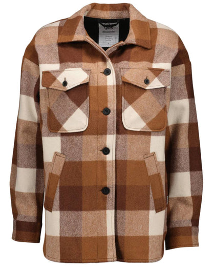 Chelsea Check Coloured Swanndri Womens Anchorage V2 Wool Shirt Jacket on white background 