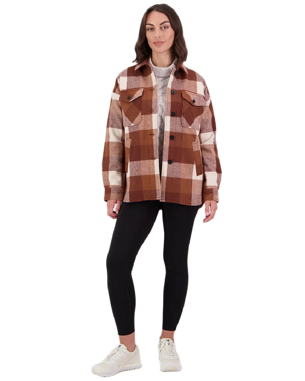 deres double layered shirt jacket ブラウン Swanndri Womens Anchorage V2 Wool Shirt Jacket