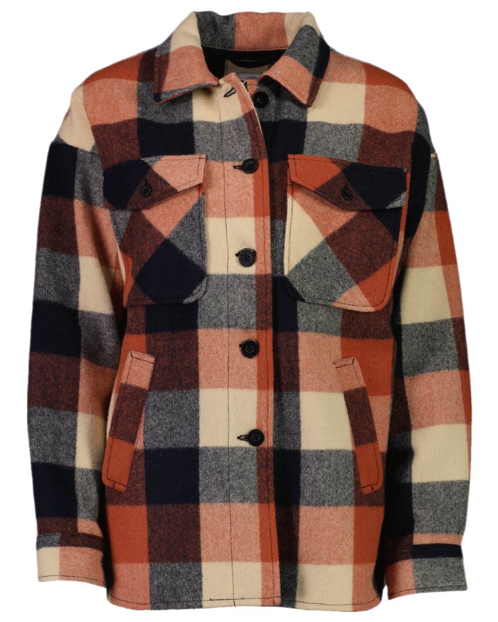 Georgia Check Coloured Swanndri Womens Anchorage V2 Wool Shirt Jacket on white background 