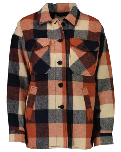 Georgia Check Coloured Swanndri Womens Anchorage V2 Wool Shirt Jacket on white background 