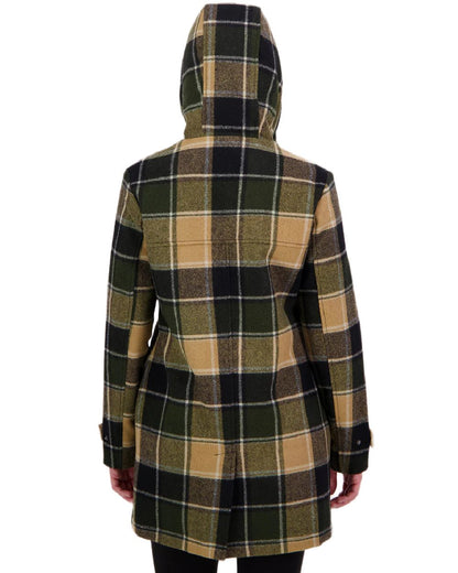 Denver Check Coloured Swanndri Womens Annmore Wool Overcoat on white background 