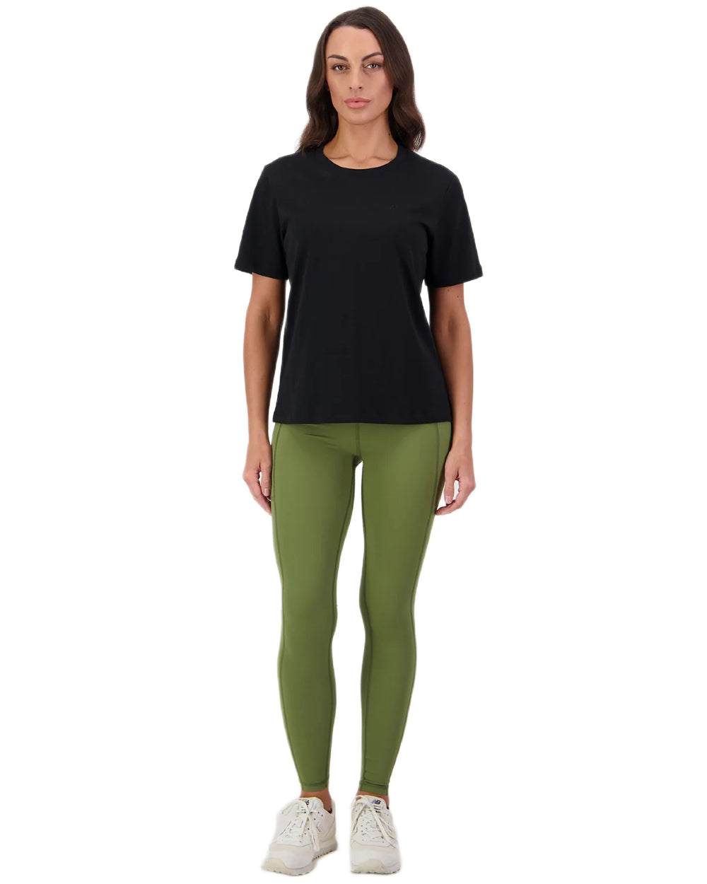 Clover coloured Swanndri Womens High Rock Lite Leggings on white background 