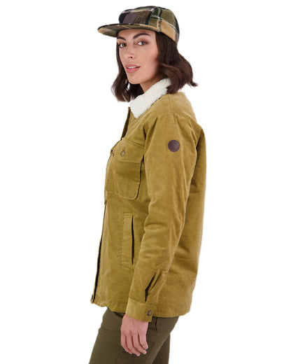 Cashew Coloured Swanndri Womens Kaituna Corduroy Jacket on white background 