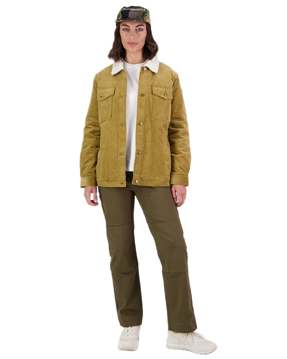 Cashew Coloured Swanndri Womens Kaituna Corduroy Jacket on white background 