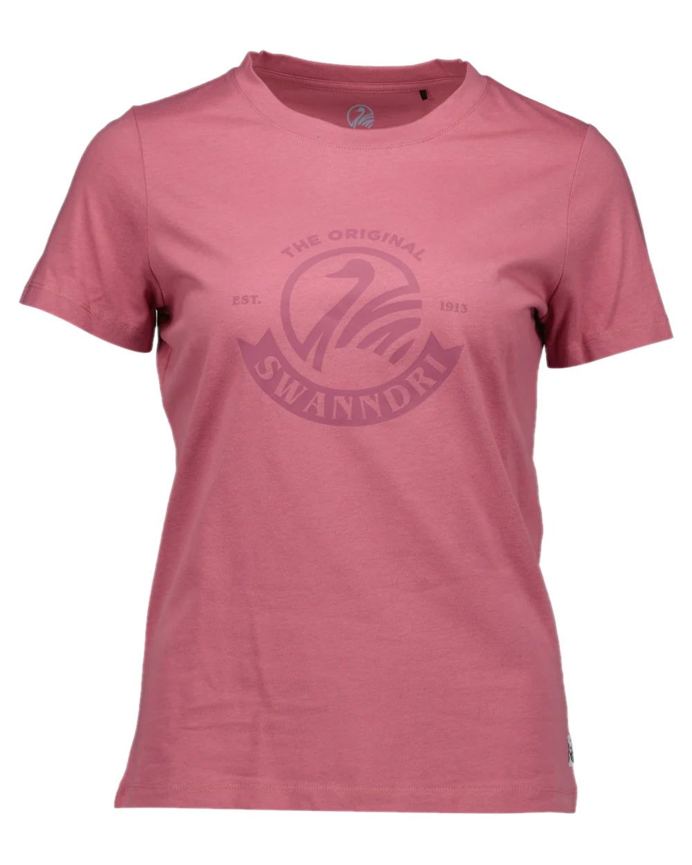 Blossom Coloured Swanndri Womens Original V3 T-Shirt on white background 