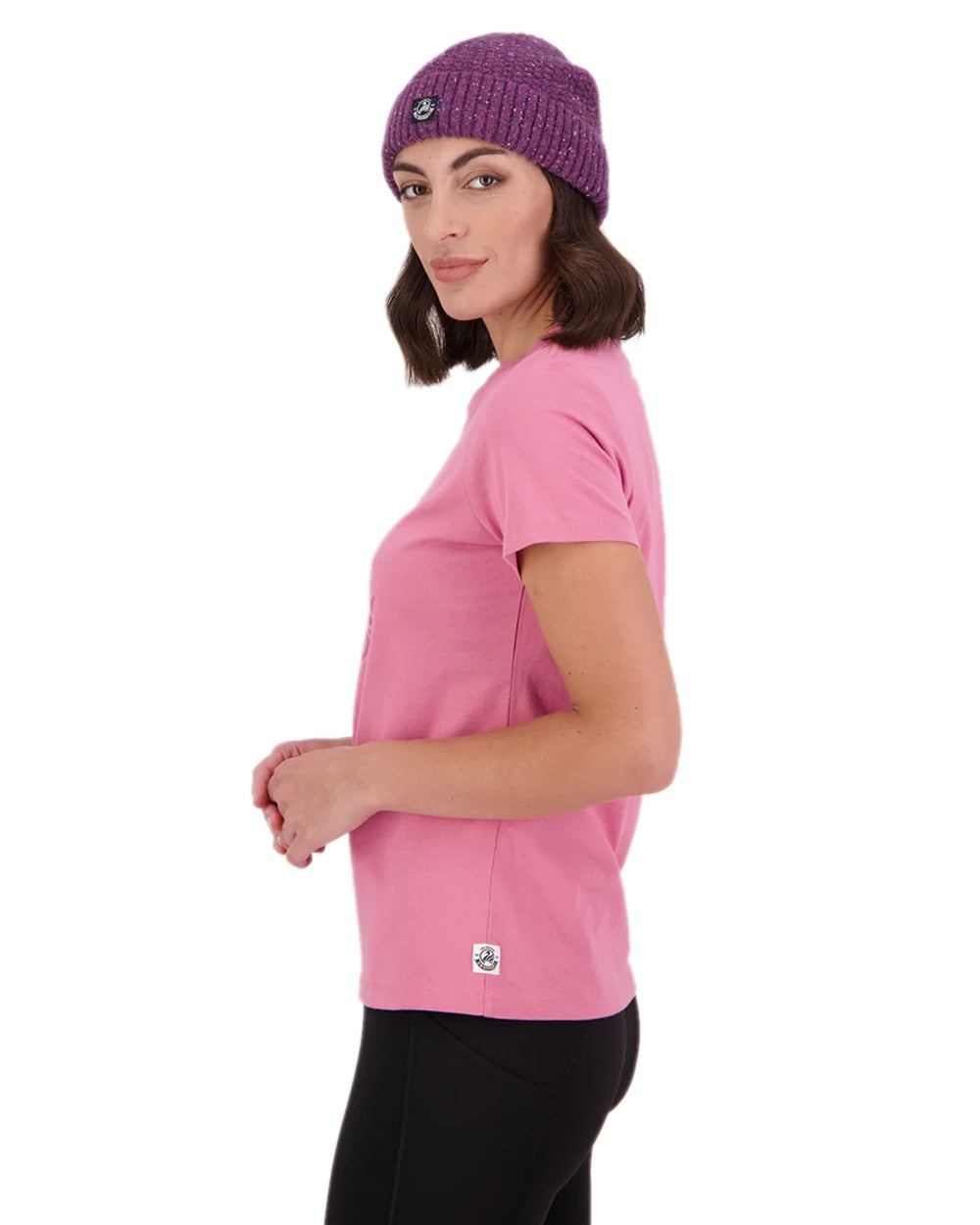 Blossom Coloured Swanndri Womens Original V3 T-Shirt on white background 