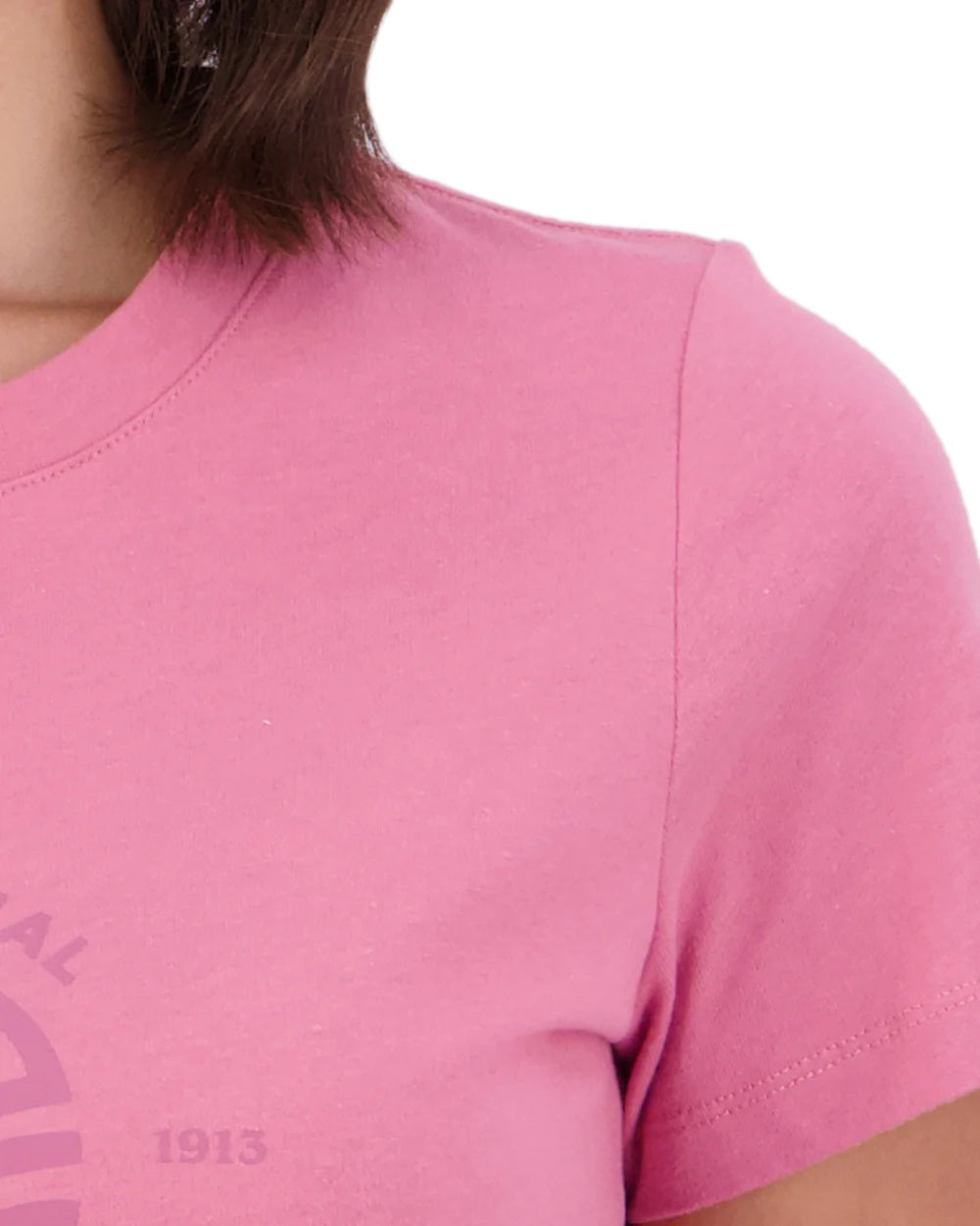 Blossom Coloured Swanndri Womens Original V3 T-Shirt on white background 