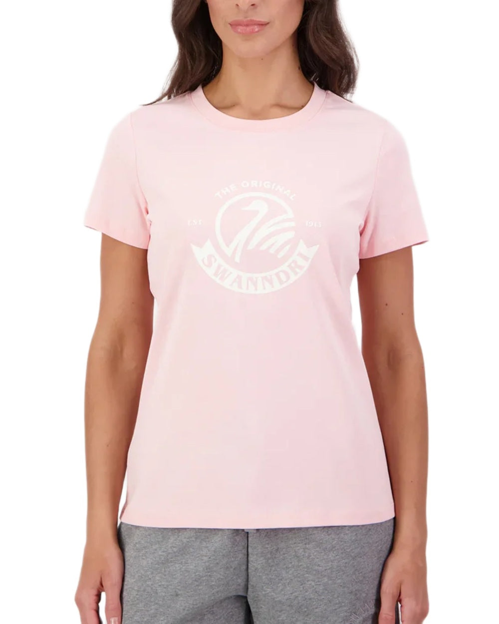 Marshmallow White coloured Swanndri Womens Original V3 T-Shirt on white background 