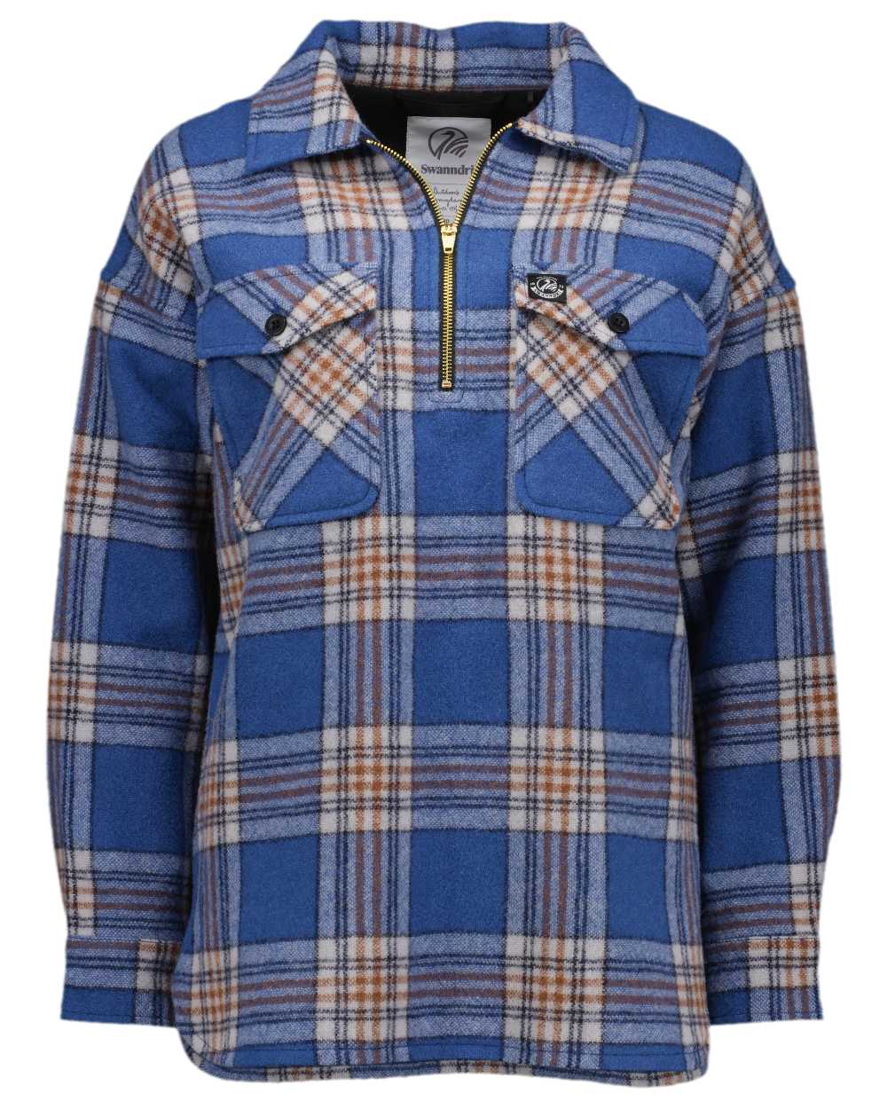 Eastcoast Check Coloured Swanndri Womens Ranger Wool Bush Shirt on white background 