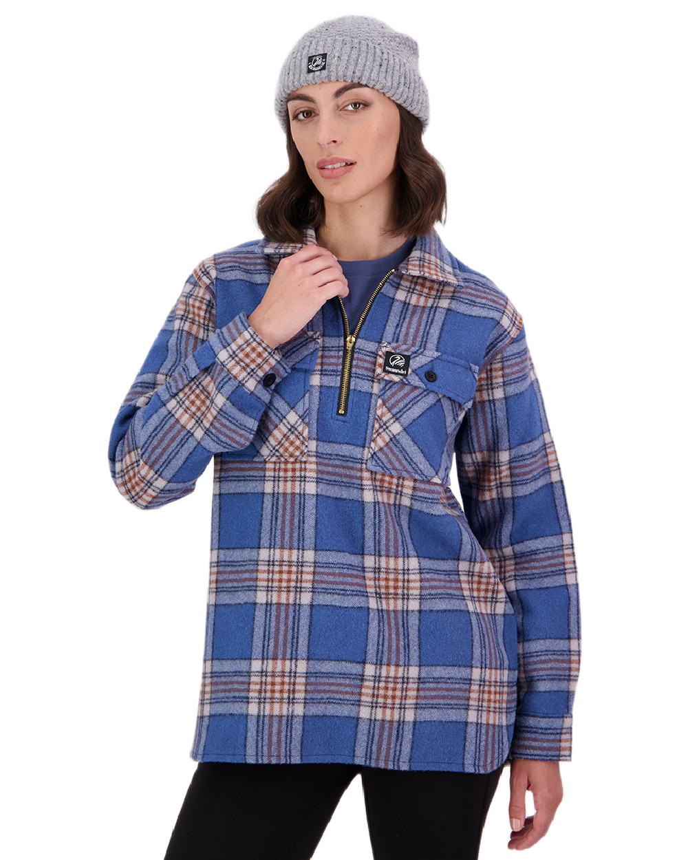 Eastcoast Check Coloured Swanndri Womens Ranger Wool Bush Shirt on white background 