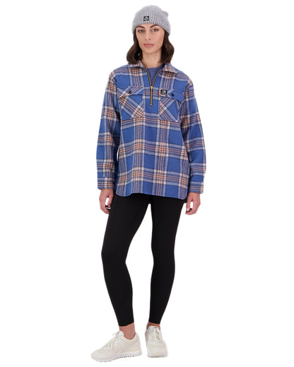 Eastcoast Check Coloured Swanndri Womens Ranger Wool Bush Shirt on white background 