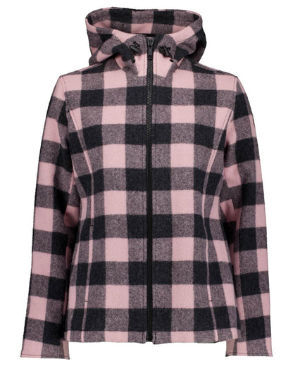 Pink Salt Charcoal Coloured Swanndri Womens Seattle V2 Wool Hooded Sweater on white background 