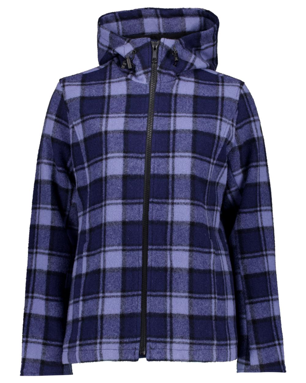 Rhode Island Check Coloured Swanndri Womens Seattle V2 Wool Hooded Sweater on white background 