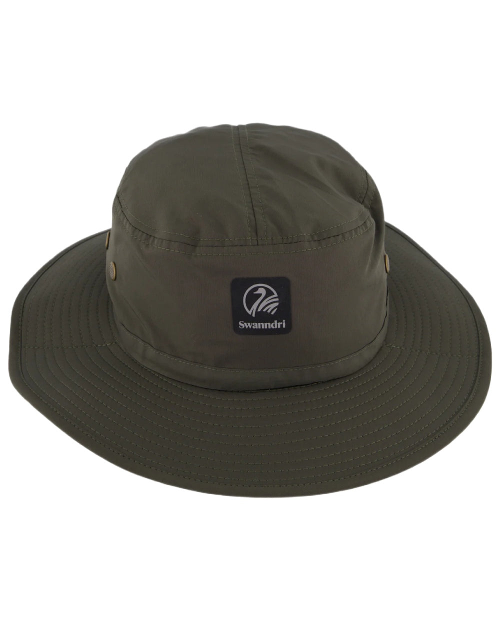 Olive Black coloured Swanndri Explorer Crushable Sun Hat on white background 