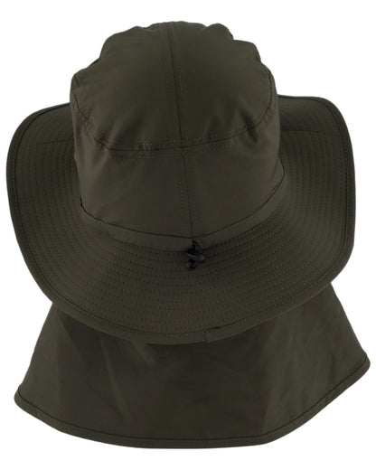 Olive Black coloured Swanndri Explorer Crushable Sun Hat on white background 