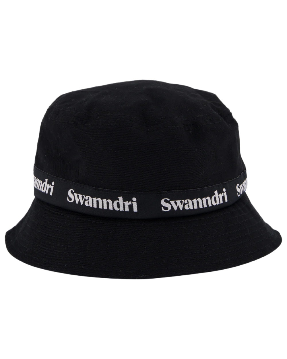 Black coloured Swanndri Swanni Bucket Hat on white background 