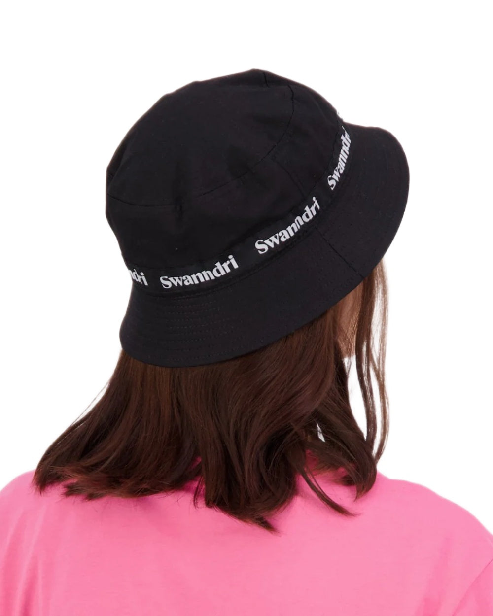 Black coloured Swanndri Swanni Bucket Hat on white background 
