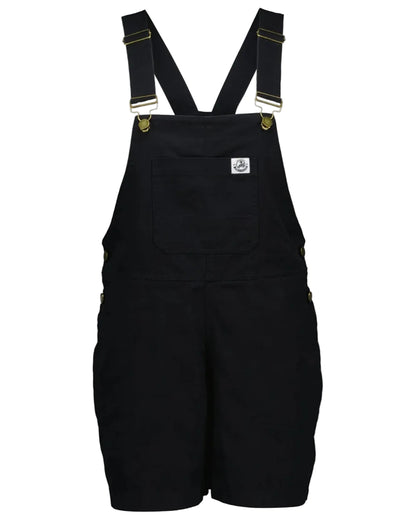 Black coloured Swanndri Womens Brooklyn V2 Short Dungarees on white background 