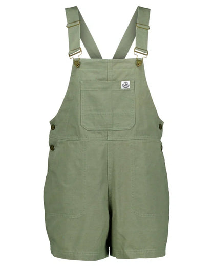 Clover coloured Swanndri Womens Brooklyn V2 Short Dungarees on white background 