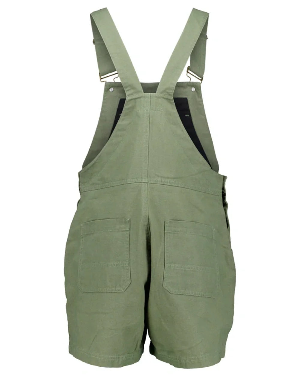 Clover coloured Swanndri Womens Brooklyn V2 Short Dungarees on white background 