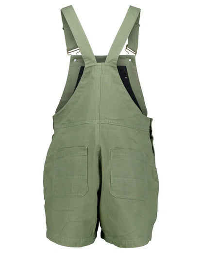 Clover coloured Swanndri Womens Brooklyn V2 Short Dungarees on white background 