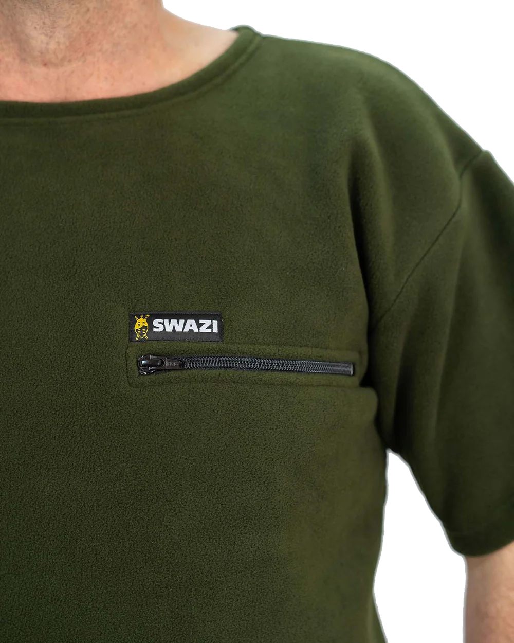 Olive Coloured Swazi Bushmans Tee on white background 