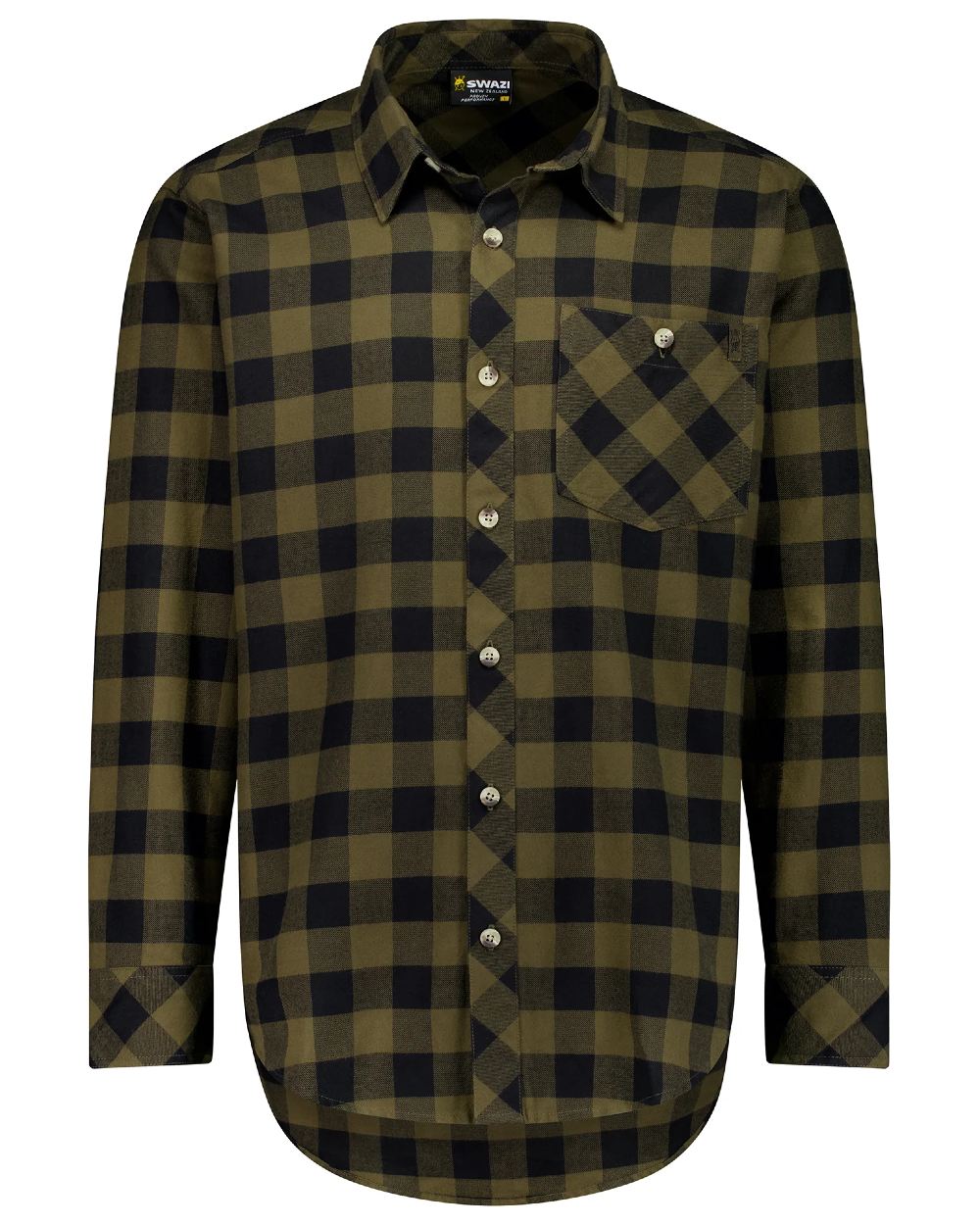 European Olive Granite coloured Swazi Grafter Shirt on white background 