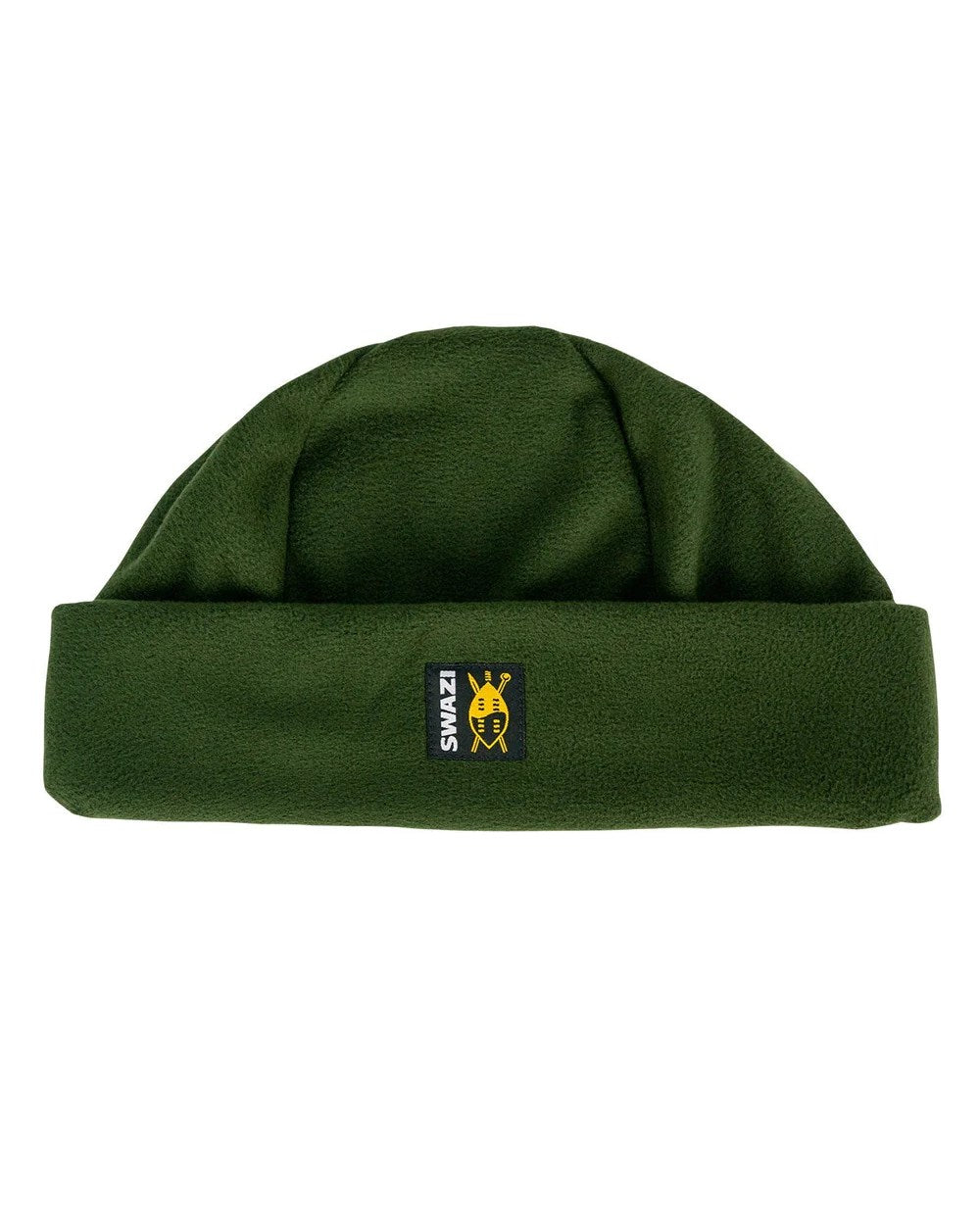 Olive Coloured Swazi Hasbeanie on white background 