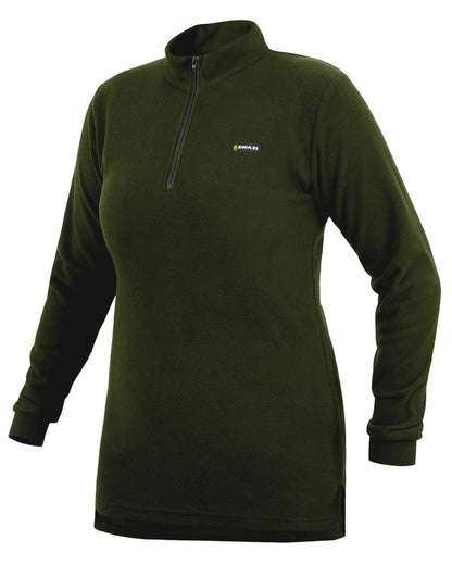 Olive Green coloured Swazi Leithen Top on white background 