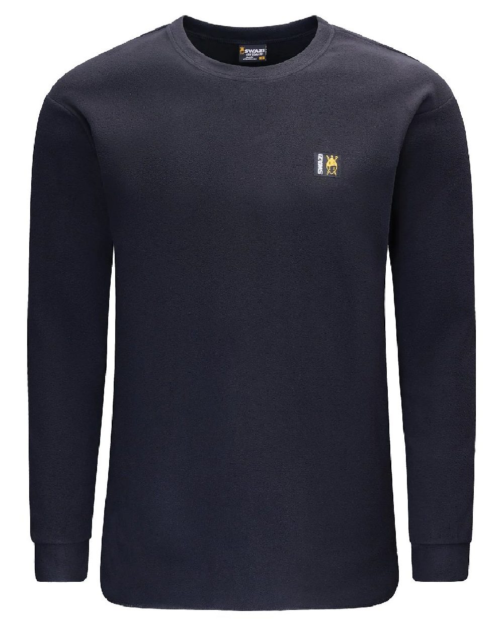 Black Coloured Swazi Long Sleeve Micro Top on white background 