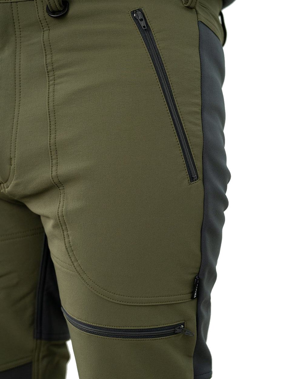Gran Green coloured Swazi Mens Forest Pants on white background 