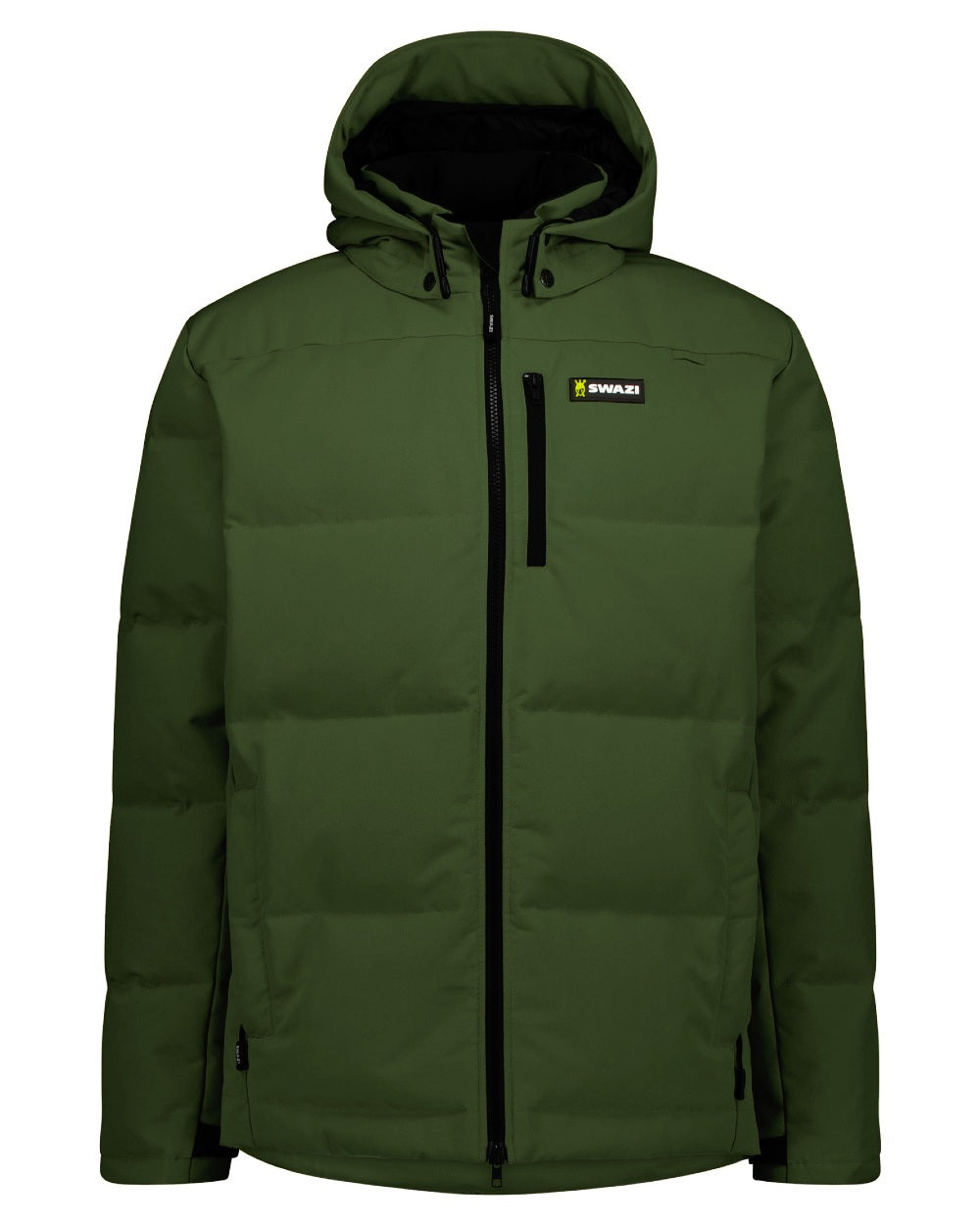 Olive coloured Swazi Mens Jack Frost Insulation Jacket on white background 